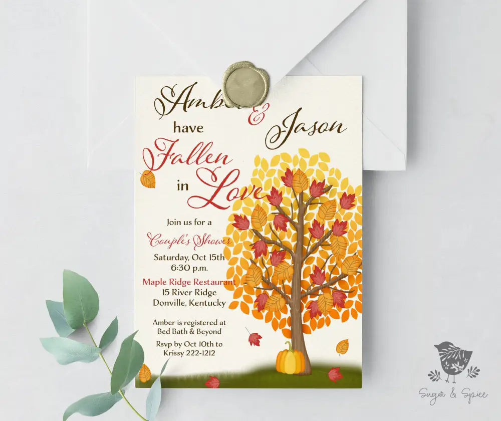 Fallen in Love Bridal Shower Invitation - Premium from Sugar and Spice Invitations - Just $1.95! Shop now at Sugar and Spice Paper