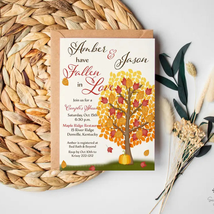 Fallen in Love Bridal Shower Invitation - Premium  from Sugar and Spice Invitations - Just $1.95! Shop now at Sugar and Spice Paper