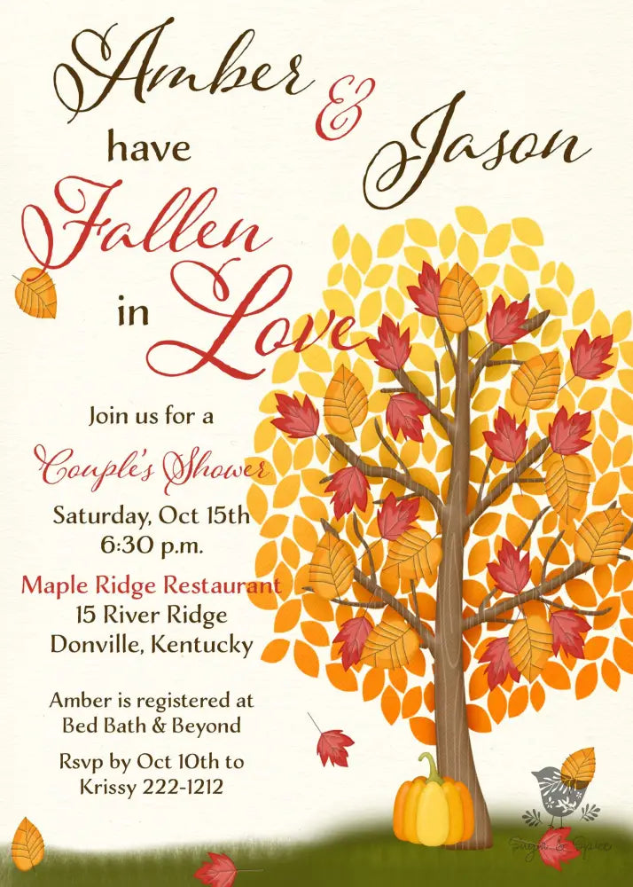 Fallen in Love Bridal Shower Invitation - Premium from Sugar and Spice Invitations - Just $1.95! Shop now at Sugar and Spice Paper