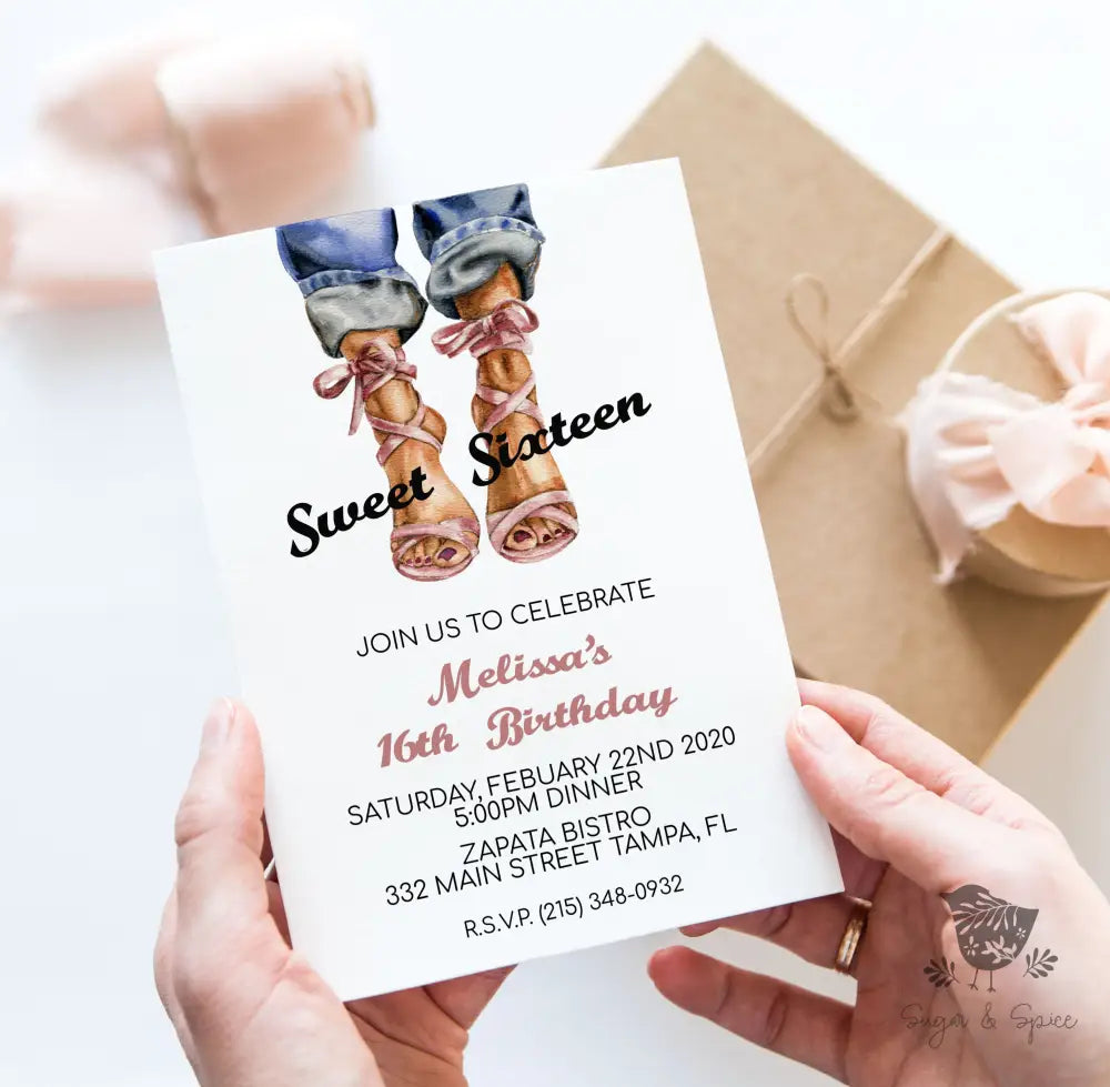 Fashion Sweet Sixteen Birthday Invitation - Premium Digital File from Sugar and Spice Invitations - Just $1.95! Shop now at Sugar and Spice Paper