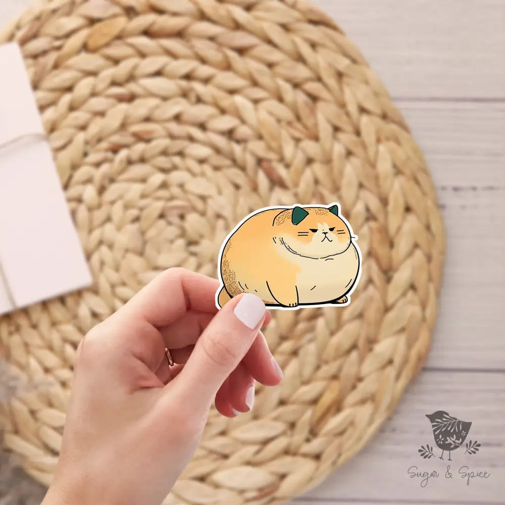 Fat Loaf Cat Waterproof Stickers - Premium  from Sugar and Spice Invitations - Just $3! Shop now at Sugar and Spice Paper
