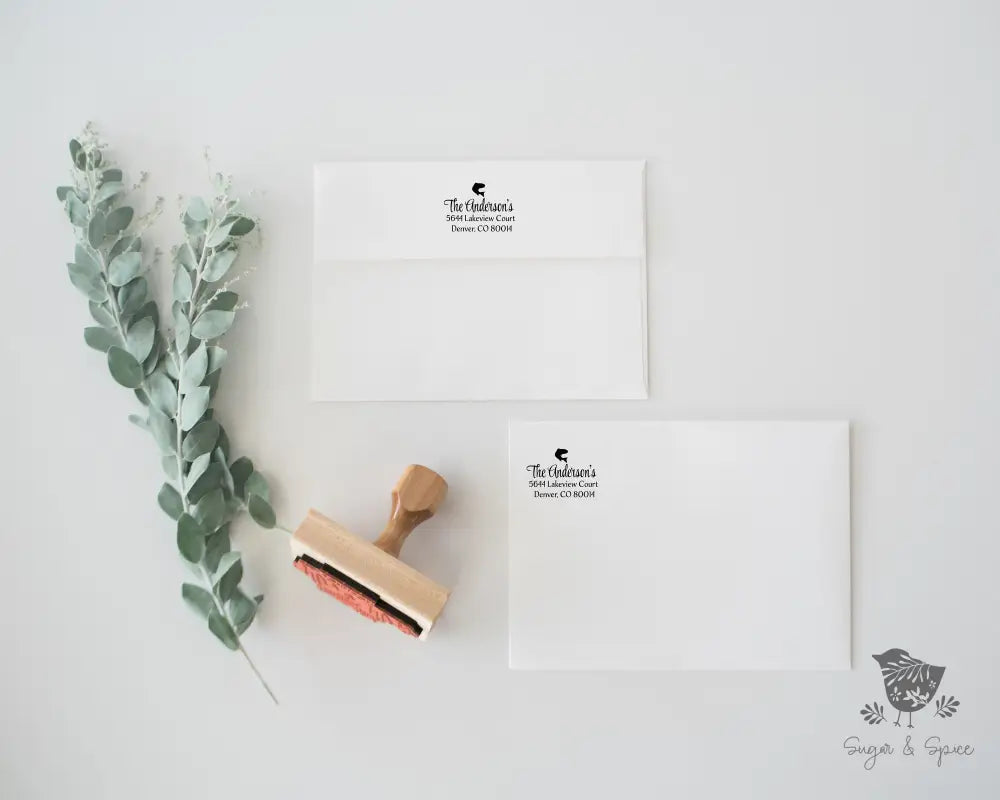 Fishing Sport Address Stamp - Premium Craft Supplies & Tools > Stamps & Seals > Stamps from Sugar and Spice Invitations - Just $38! Shop now at Sugar and Spice Paper