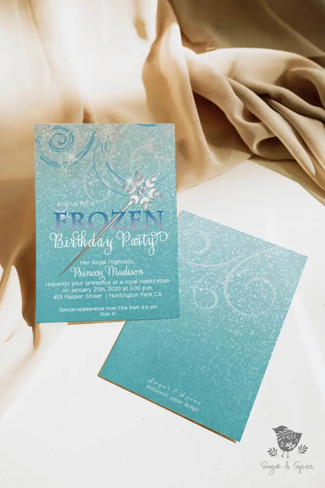 Frozen Princess Birthday Invitation - Premium Digital File from Sugar and Spice Invitations - Just $1.95! Shop now at Sugar and Spice Paper