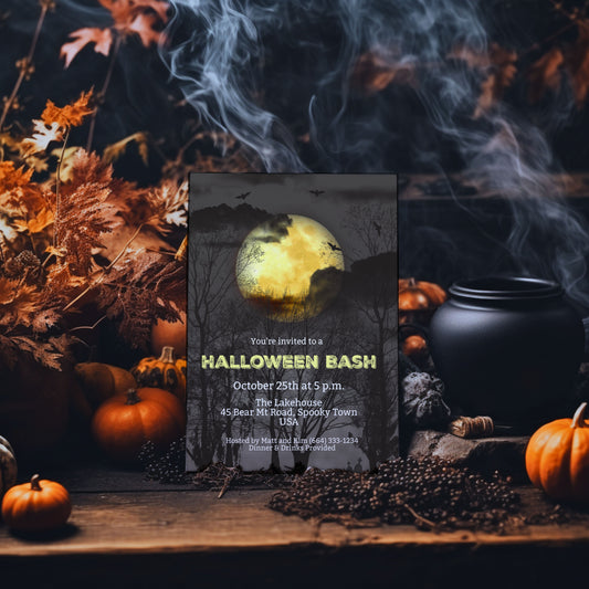 Full Moon Halloween Invitation