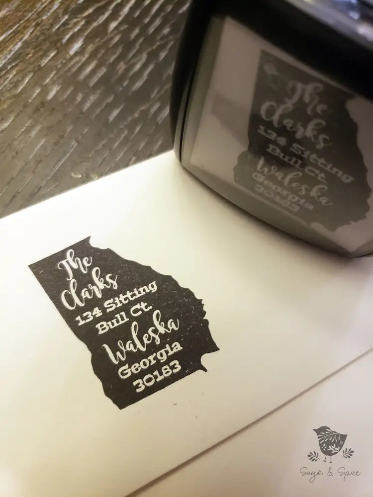 Georgia Self Inking Address Stamp Personalized State Stamps, Self Inking Stamps - Premium Craft Supplies & Tools > Stamps & Seals > Stamps from Sugar and Spice Invitations - Just $40! Shop now at Sugar and Spice Paper