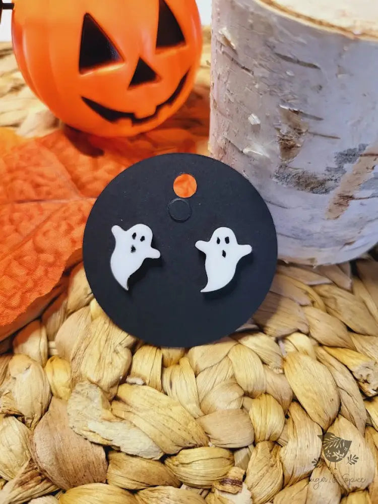 Ghost Acrylic Halloween Stud Earrings - Premium  from Sugar and Spice Invitations - Just $6! Shop now at Sugar and Spice Paper