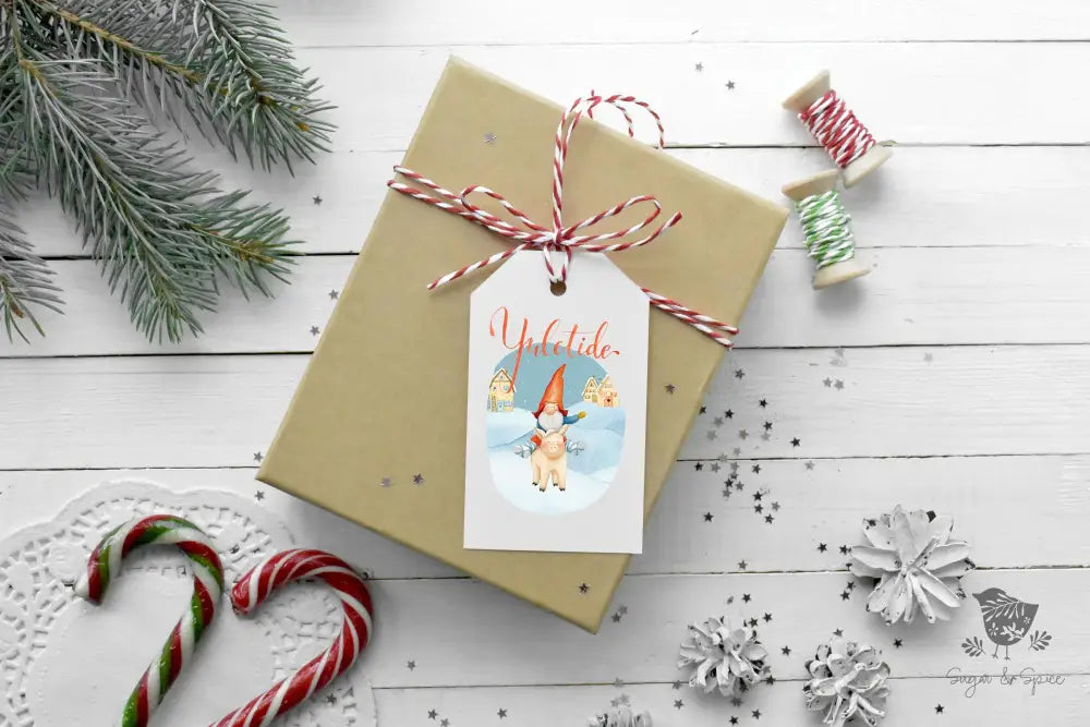 Gnome Christmas Gift Tag - Premium Craft Supplies & Tools > Party & Gifting > Labels, Stickers & Tags > Tags from Sugar and Spice Invitations - Just $26! Shop now at Sugar and Spice Paper