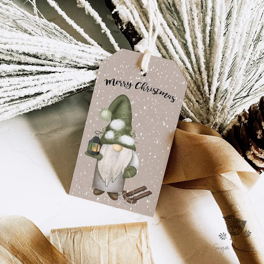 Gnome Green Christmas Gift Tag - Premium Craft Supplies & Tools > Party & Gifting > Labels, Stickers & Tags > Tags from Sugar and Spice Invitations - Just $24! Shop now at Sugar and Spice Paper