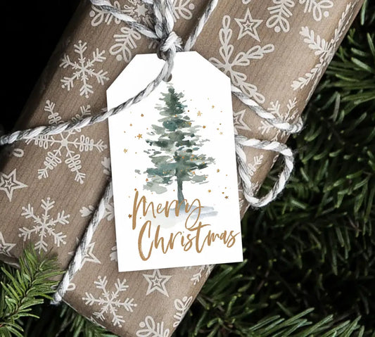 Gold Christmas Tree Gift Tag - Premium Craft Supplies & Tools > Party & Gifting > Labels, Stickers & Tags > Tags from Sugar and Spice Invitations - Just $26! Shop now at Sugar and Spice Paper