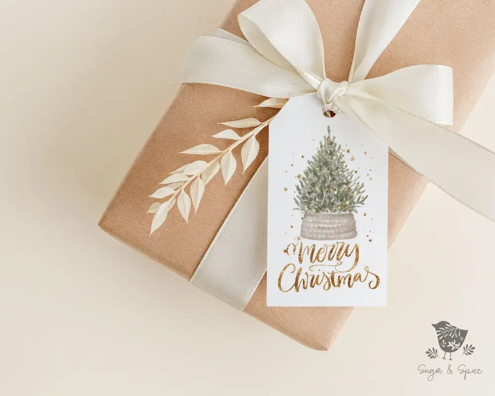 Gold Christmas Tree Gift Tag - Premium Craft Supplies & Tools > Party & Gifting > Labels, Stickers & Tags > Tags from Sugar and Spice Invitations - Just $26! Shop now at Sugar and Spice Paper