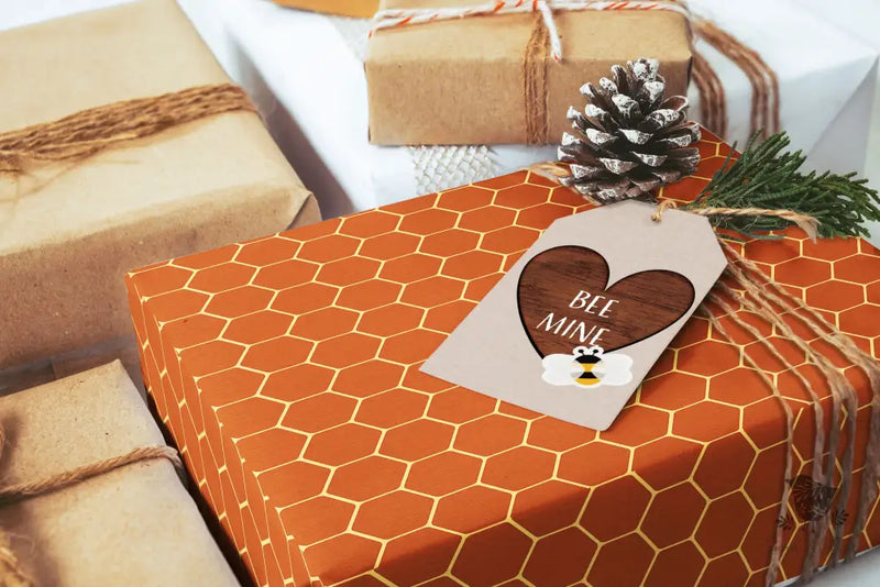 Gold Honeycomb Wrapping Paper - Premium Craft Supplies & Tools > Party & Gifting > Packaging & Wrapping from Sugar and Spice Invitations - Just $26.10! Shop now at Sugar and Spice Paper