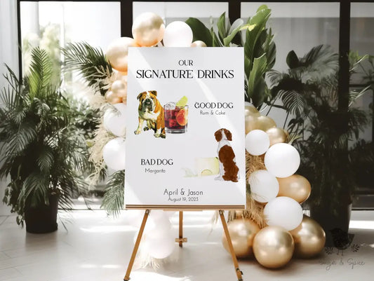 Good Dog Bad Dog Signature Drink Sign - Premium  from Sugar and Spice Invitations - Just $25! Shop now at Sugar and Spice Paper
