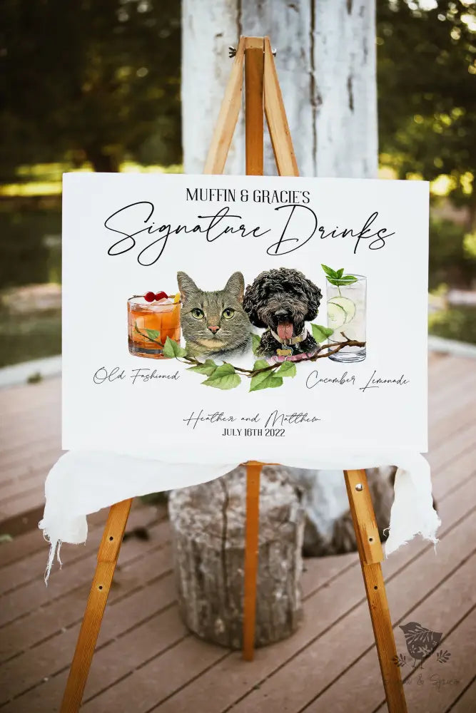 Green Vine Dog Signature Drink Sign - Premium from Sugar and Spice Invitations - Just $45! Shop now at Sugar and Spice Paper