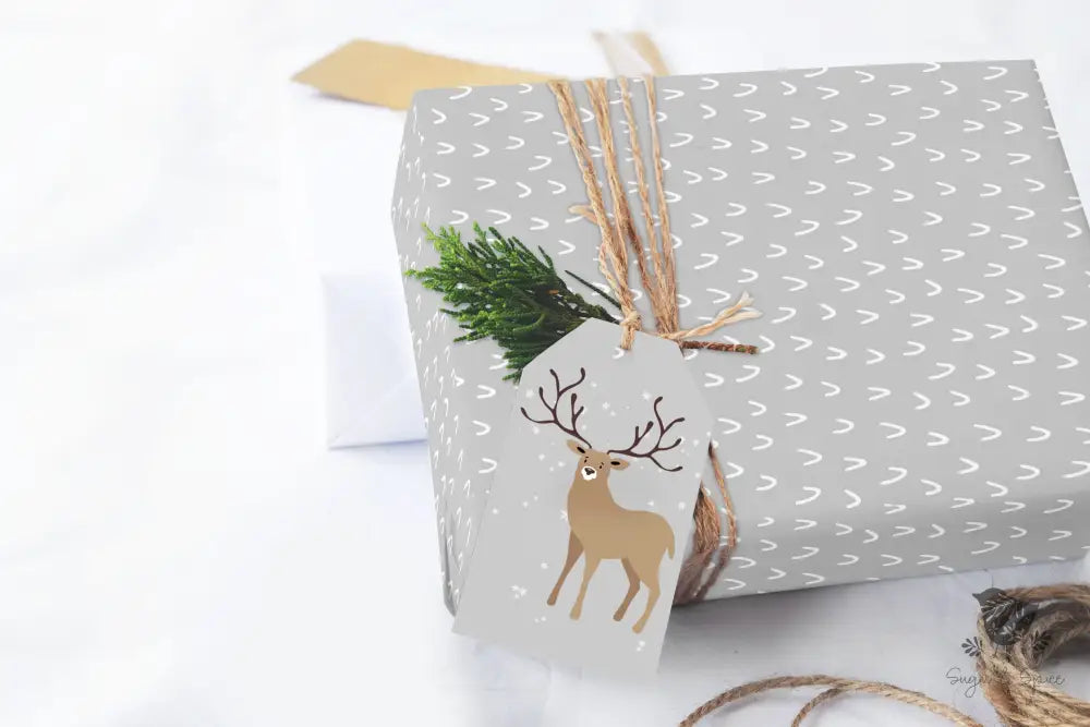 Grey Deer Tracks Wrapping Paper - Premium Craft Supplies & Tools > Party & Gifting > Packaging & Wrapping from Sugar and Spice Invitations - Just $26.10! Shop now at Sugar and Spice Paper