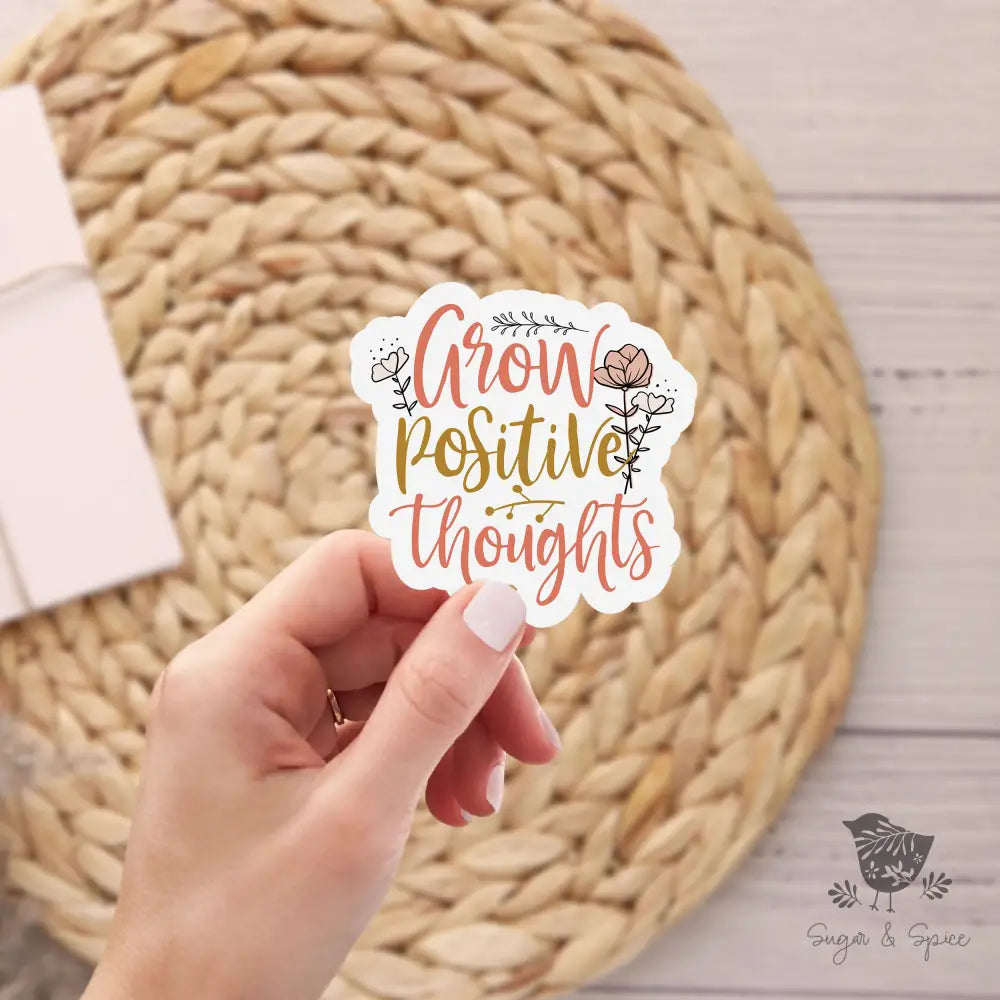 Grow Positive Thoughts Boho Waterproof Stickers - Premium from Sugar and Spice Invitations - Just $3! Shop now at Sugar and Spice Paper