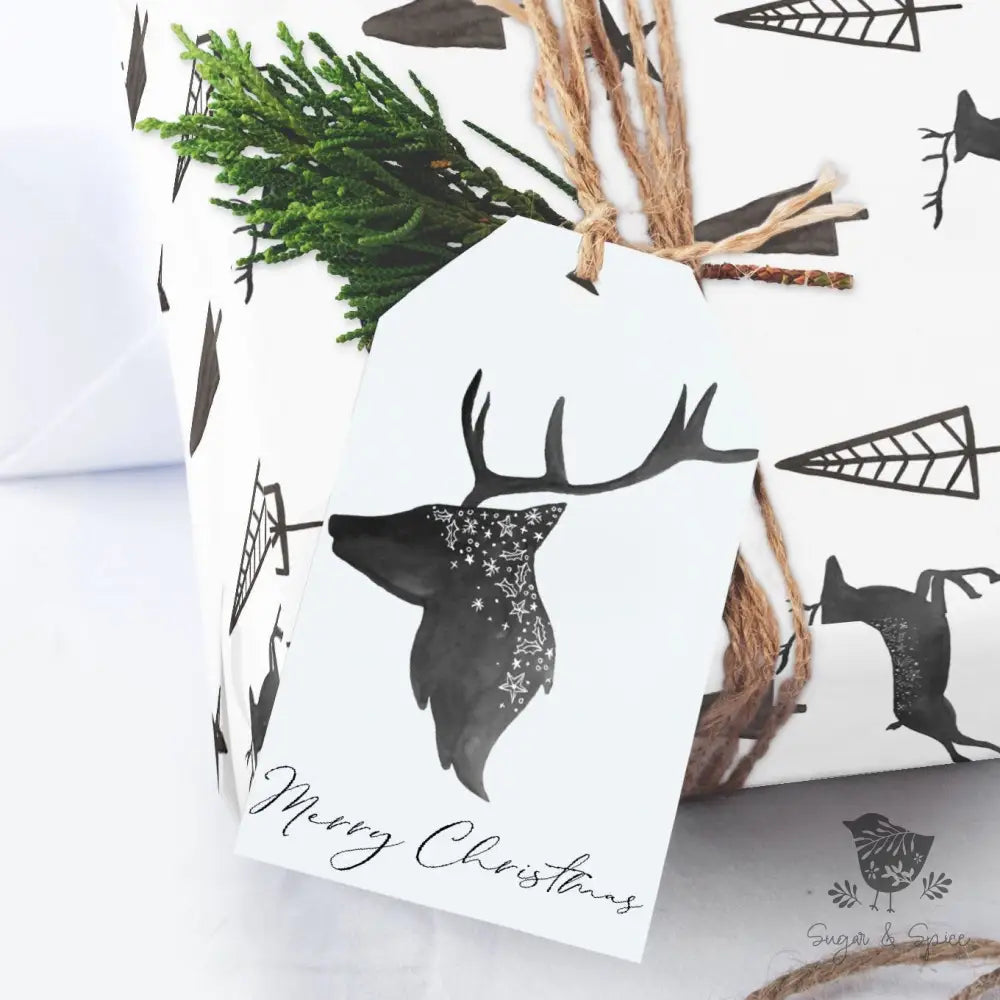 Hand Drawn Deer Christmas Gift Tag - Premium Craft Supplies & Tools > Party & Gifting > Labels, Stickers & Tags > Tags from Sugar and Spice Invitations - Just $26! Shop now at Sugar and Spice Paper