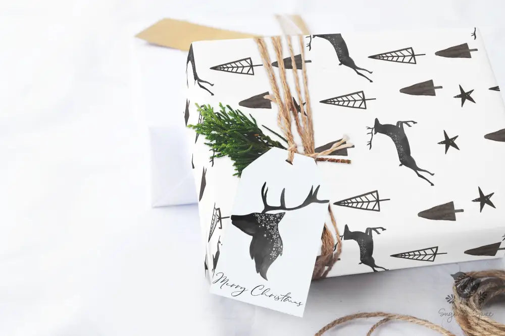 Hand Drawn Deer Christmas Wrapping Paper - Premium Craft Supplies & Tools > Party & Gifting > Packaging & Wrapping from Sugar and Spice Invitations - Just $26.10! Shop now at Sugar and Spice Paper