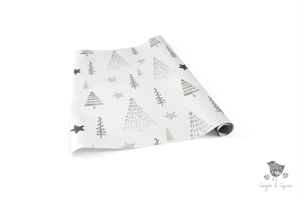Hand Drawn Trees Christmas Wrapping Paper - Premium Craft Supplies & Tools > Party & Gifting > Packaging & Wrapping from Sugar and Spice Invitations - Just $26.10! Shop now at Sugar and Spice Paper