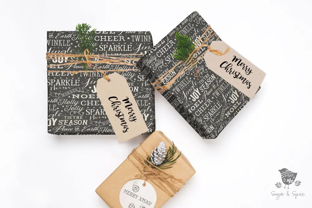 Holiday Joy Wrapping Paper - Premium Wrapping Paper from Sugar and Spice Invitations - Just $26.10! Shop now at Sugar and Spice Paper