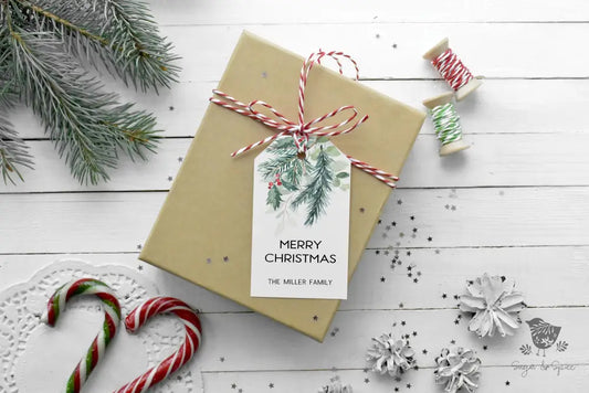 Holly & Pine Gift Tags - Premium Craft Supplies & Tools > Party & Gifting > Labels, Stickers & Tags > Tags from Sugar and Spice Invitations - Just $26! Shop now at Sugar and Spice Paper