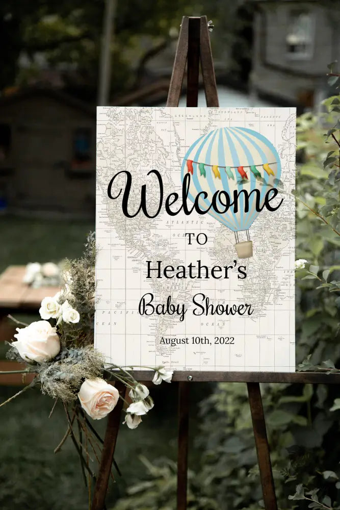 Hot Air Balloon Welcome Sign - Premium from Sugar and Spice Invitations - Just $35! Shop now at Sugar and Spice Paper