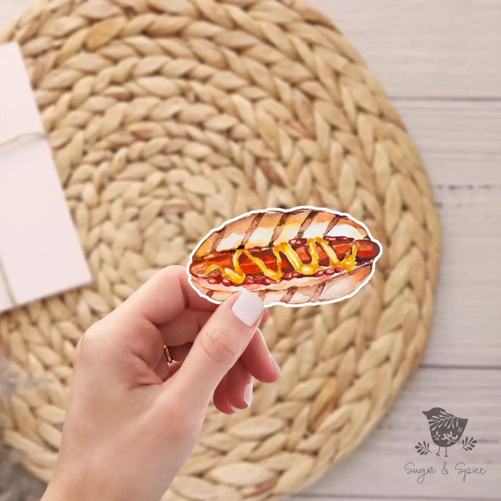 Hot Dog Fast-food Waterproof Sticker - Premium  from Sugar and Spice Invitations - Just $2.40! Shop now at Sugar and Spice Paper