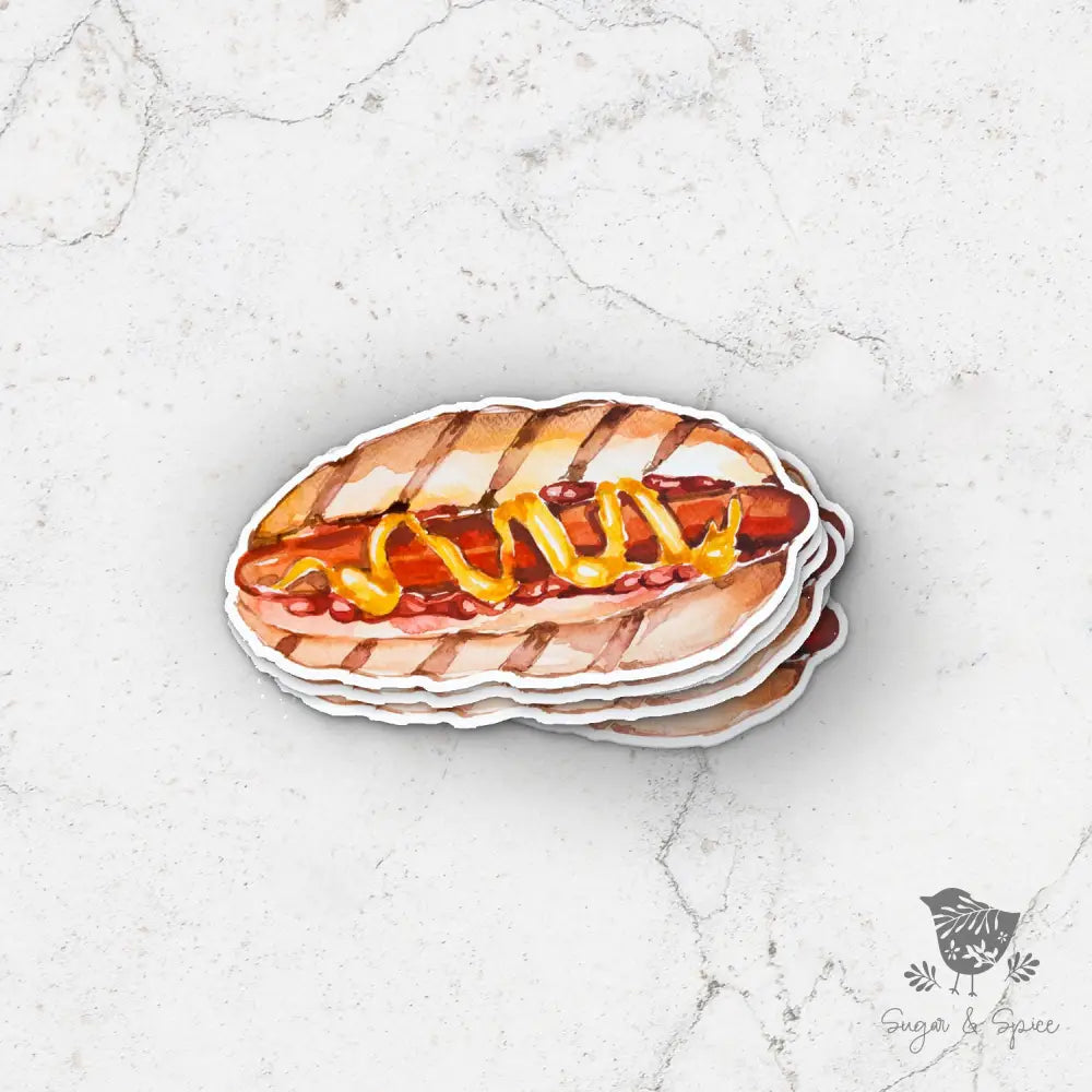Hot Dog Fast-food Waterproof Sticker - Premium  from Sugar and Spice Invitations - Just $2.40! Shop now at Sugar and Spice Paper