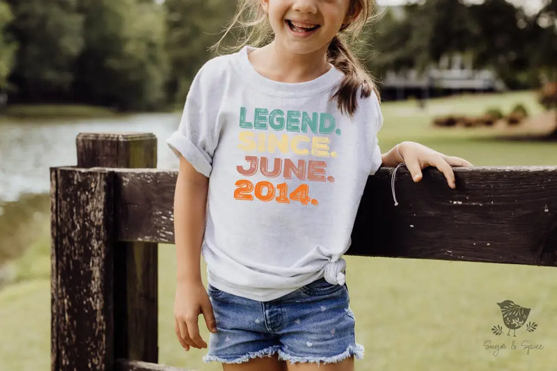 Legend Since 2014 Kids Birthday T-Shirt - Premium Kids clothes from Printify - Just $22.42! Shop now at Sugar and Spice Paper