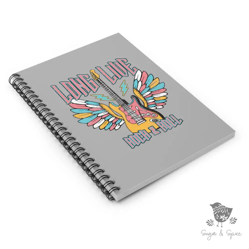 Long Live Rock N Roll Spiral Notebook - Ruled Line - Premium Paper products from Printify - Just $14! Shop now at Sugar and Spice Paper
