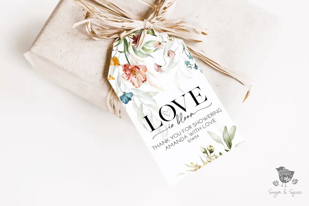 Love in Bloom Wildflower Gift Tag - Premium Craft Supplies & Tools > Party & Gifting > Labels, Stickers & Tags > Tags from Sugar and Spice Invitations - Just $23.40! Shop now at Sugar and Spice Paper