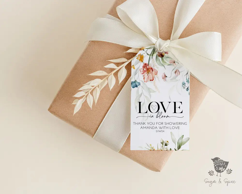 Love in Bloom Wildflower Gift Tag - Premium Craft Supplies & Tools > Party & Gifting > Labels, Stickers & Tags > Tags from Sugar and Spice Invitations - Just $23.40! Shop now at Sugar and Spice Paper