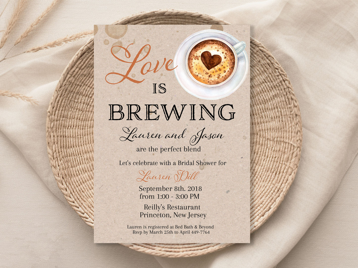 Love is Brewing Bridal Shower Invitation