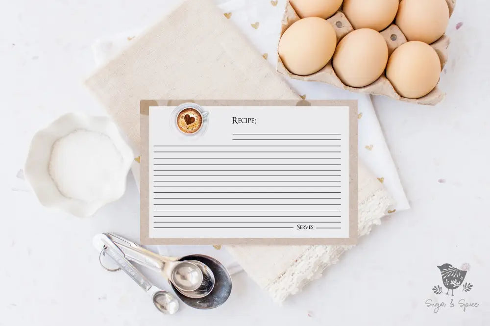 Love is Brewing Coffee Recipe Cards - Premium from Sugar and Spice Invitations - Just $2.50! Shop now at Sugar and Spice Paper