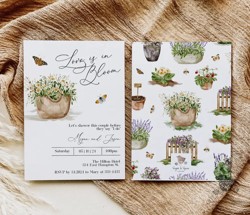Love is in Bloom Garden Bridal Shower Invitation - Premium  from Sugar and Spice Invitations - Just $1.95! Shop now at Sugar and Spice Paper