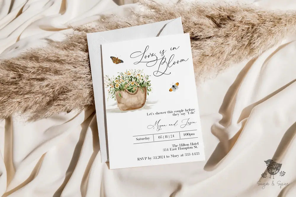 Love is in Bloom Garden Bridal Shower Invitation - Premium from Sugar and Spice Invitations - Just $1.95! Shop now at Sugar and Spice Paper