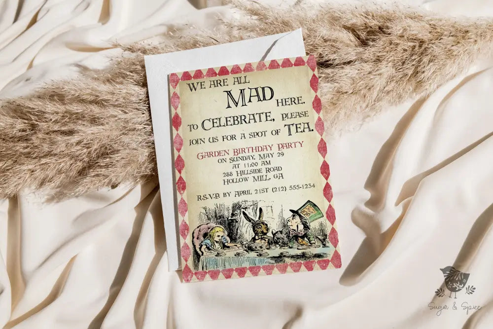 Mad Tea Party Birthday Invitation - Premium Digital File from Sugar and Spice Invitations - Just $1.95! Shop now at Sugar and Spice Paper