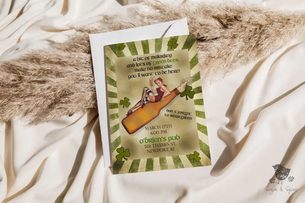 Malarky St Patricks Day Invitation - Premium from Sugar and Spice Invitations - Just $2.50! Shop now at Sugar and Spice Paper