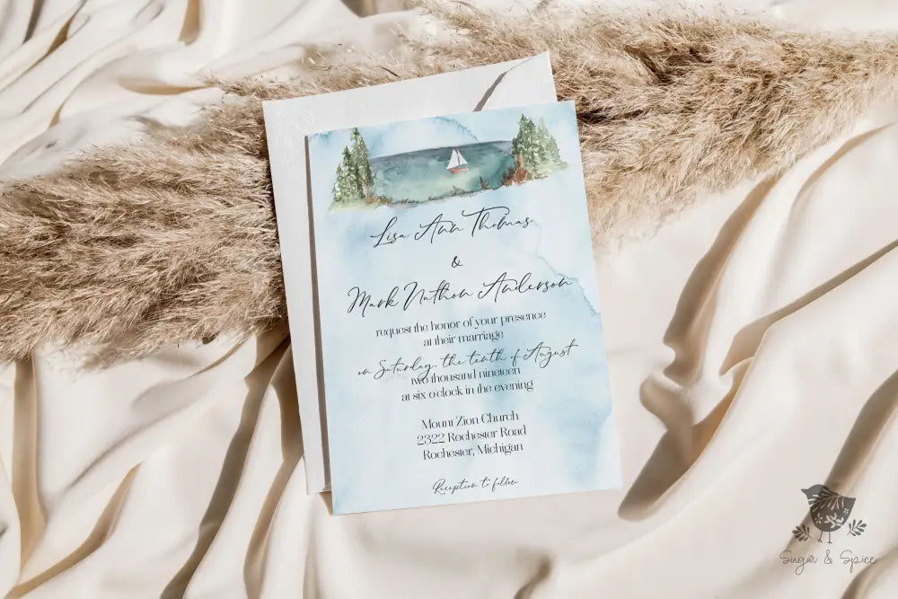 Michigan Wedding Invitation Suite - Premium from Sugar and Spice Invitations - Just $2.10! Shop now at Sugar and Spice Paper