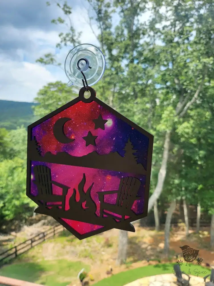 Mountain Campfire Sun Catcher - Premium  from Sugar and Spice - Just $18! Shop now at Sugar and Spice Paper