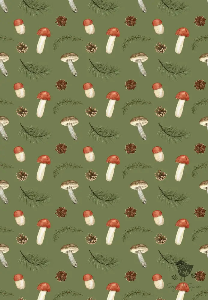 Mushroom Green Wrapping Paper - Premium Craft Supplies & Tools > Party & Gifting > Packaging & Wrapping from Sugar and Spice Invitations - Just $26.10! Shop now at Sugar and Spice Paper