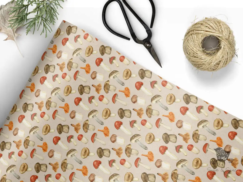 Mushroom Kraft Wrapping Paper - Premium Craft Supplies & Tools > Party & Gifting > Packaging & Wrapping from Sugar and Spice Invitations - Just $26.10! Shop now at Sugar and Spice Paper