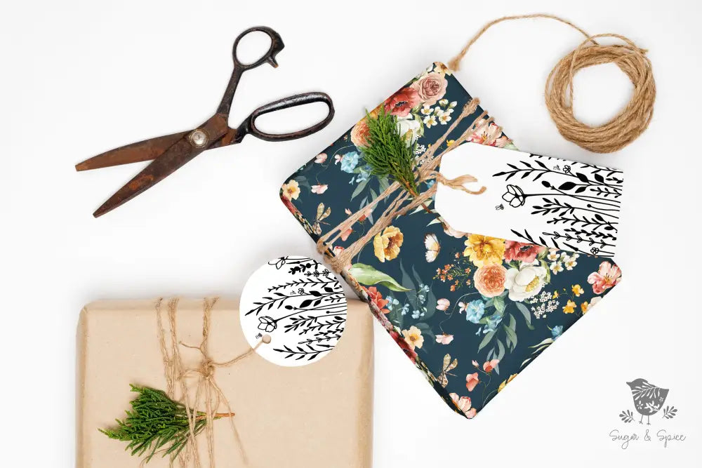 Navy Floral Garden Spring Wrapping Paper - Premium Craft Supplies & Tools > Party & Gifting > Packaging & Wrapping from Sugar and Spice Invitations - Just $26.10! Shop now at Sugar and Spice Paper