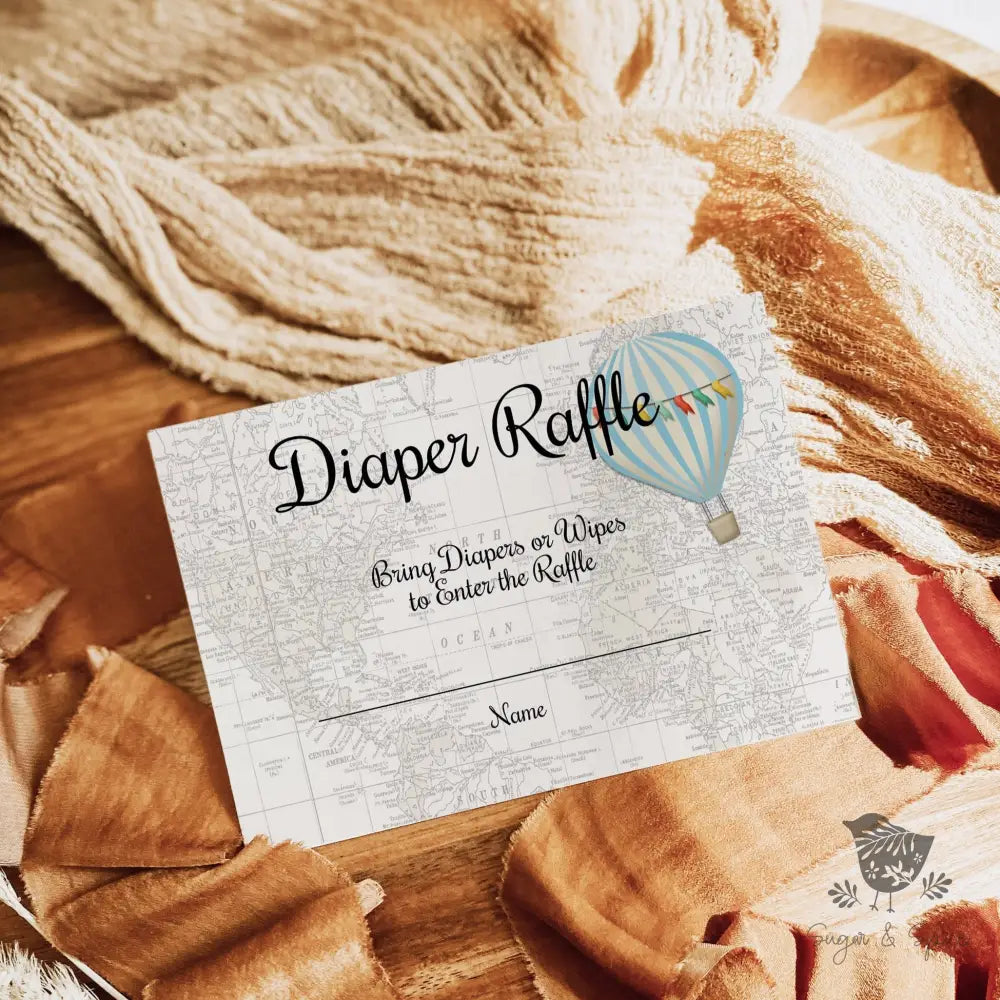 Oh the Places He'll Go Diaper Raffle - Premium Paper & Party Supplies > Paper > Invitations & Announcements > Invitations from Sugar and Spice Invitations - Just $1.90! Shop now at Sugar and Spice Paper