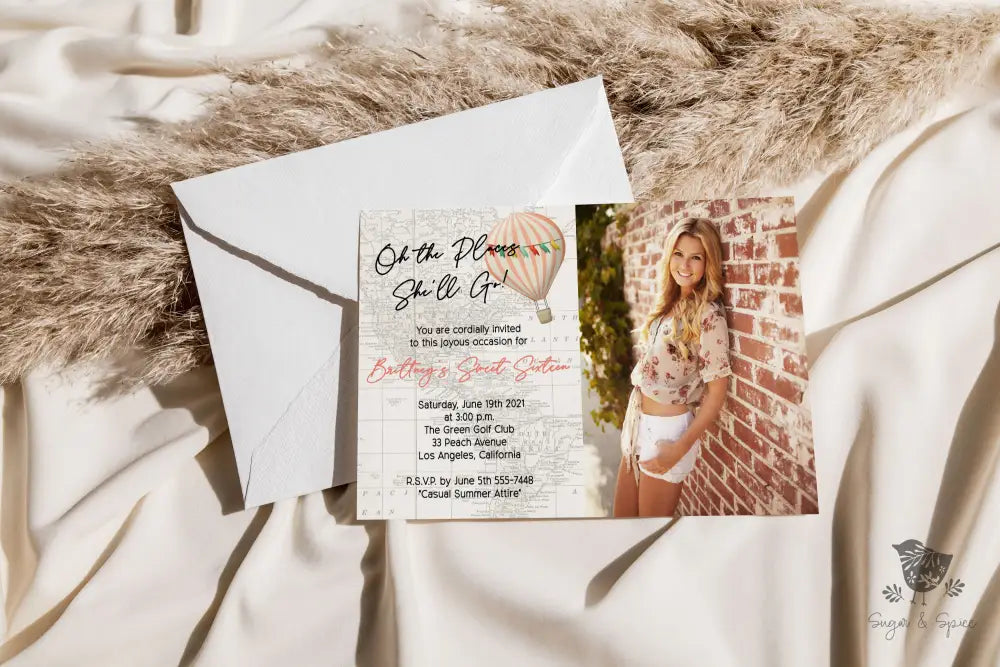 Oh the Places You'll Go Graduation Invitation - Premium Digital File from Sugar and Spice Invitations - Just $2.10! Shop now at Sugar and Spice Paper