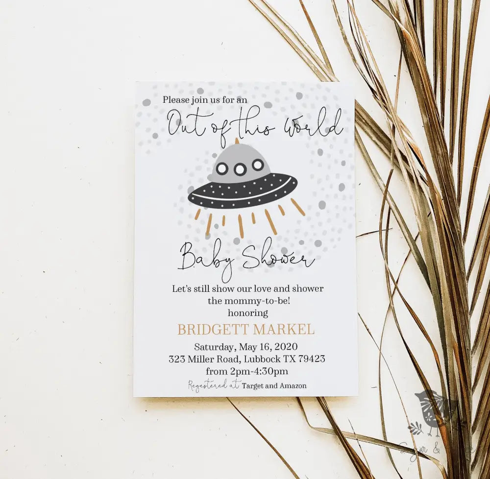 Out of this World Baby Shower Invitation - Premium from Sugar and Spice Invitations - Just $1.95! Shop now at Sugar and Spice Paper