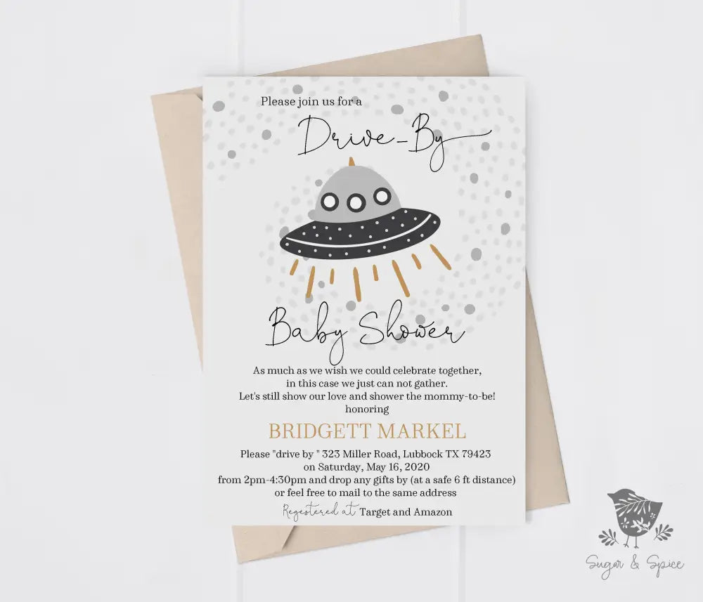 Out of this World Baby Shower Invitation - Premium from Sugar and Spice Invitations - Just $1.95! Shop now at Sugar and Spice Paper
