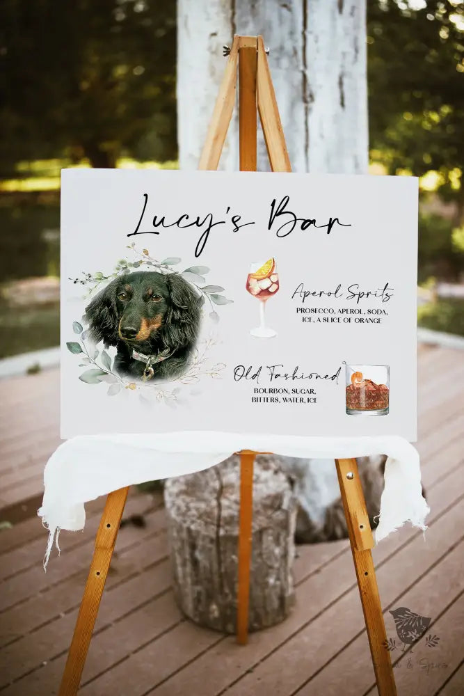 Pet Signature Drink Sign Lucy's Bar - Premium from Sugar and Spice Invitations - Just $35! Shop now at Sugar and Spice Paper