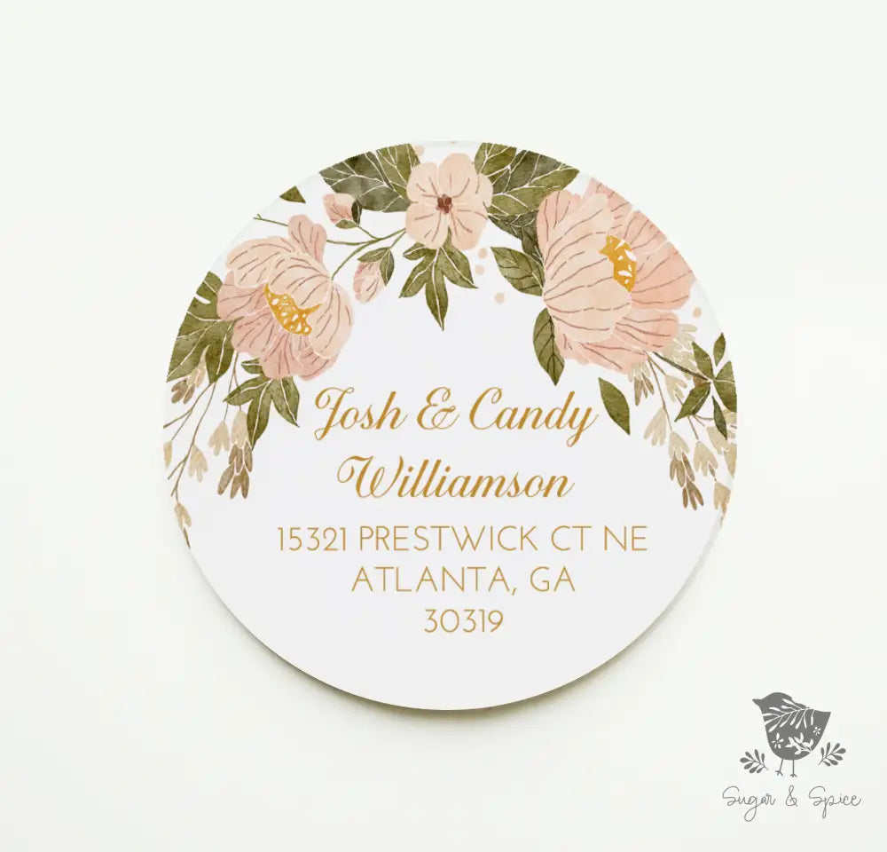 Pink Boho Floral Return Address Sticker - Premium  from Sugar and Spice Invitations - Just $9.95! Shop now at Sugar and Spice Paper