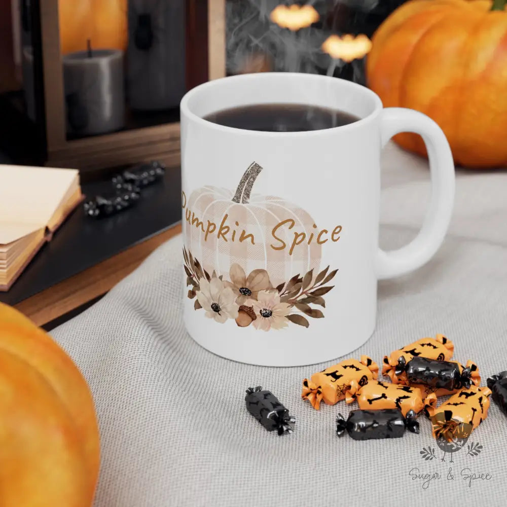 Pumpkin Spice Ceramic Mug - Premium Mug from Printify - Just $18! Shop now at Sugar and Spice Paper