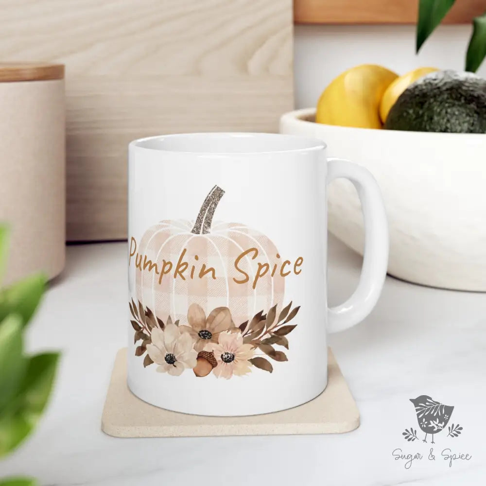 Pumpkin Spice Ceramic Mug - Premium Mug from Printify - Just $18! Shop now at Sugar and Spice Paper